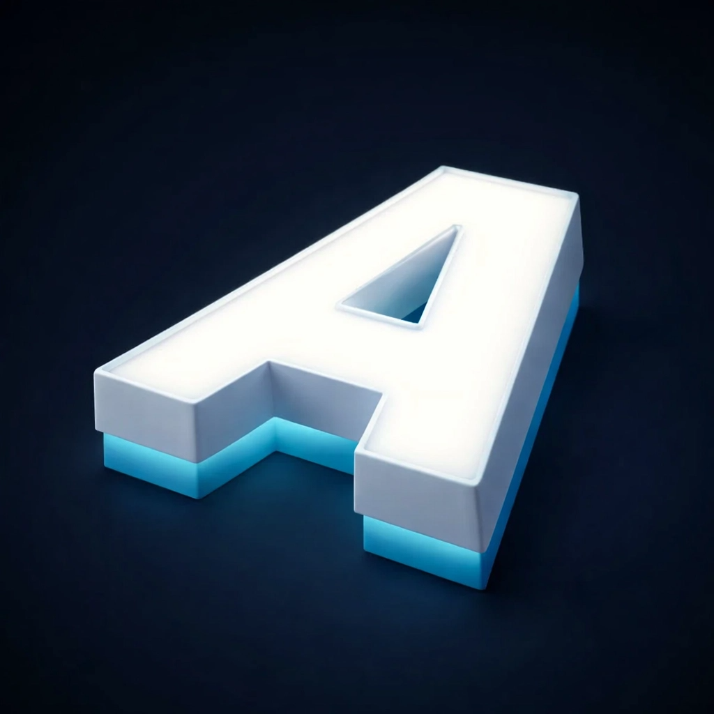 Letra A — Caixa + Tampa